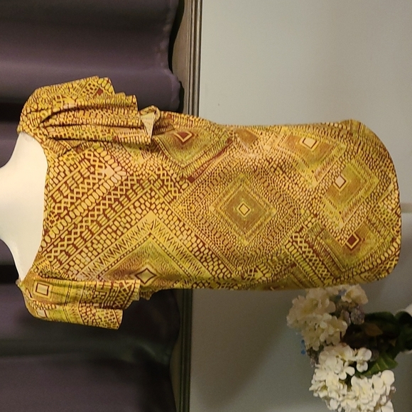 Anne Klein Gold Patternwd Top - Ladies XL - Picture 5 of 8